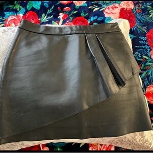Maje Black Leather Mini Skirt
